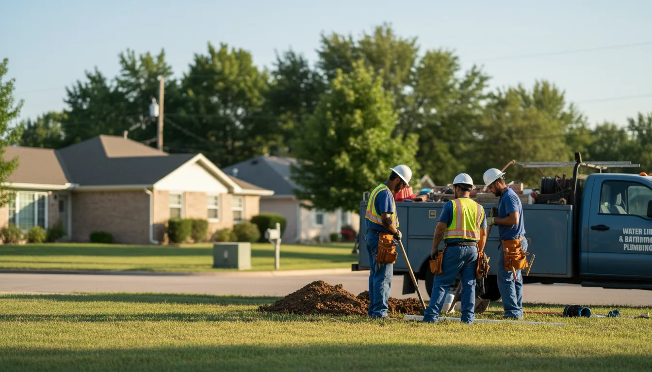 Residential water line and bathroom plumbing service in Moran, TX